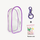 For Labubu v1 v2 / Liila cat Protective Bag Thick Silicone Case PVC Transparent Doll Dustproof Box with Keychain and balls
