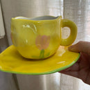 Caneca de Cerâmica Estilo Coreano – Elegância e Delicadeza no Seu Dia a Dia