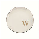 Initials Ring Dish Jewery Tray with Personalized A-Z Monogrammed Gifts Wedding Engagement for Women Friends sister,Ceramic White