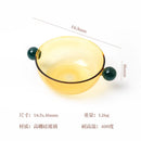 INS Colorful Glass Dessert Bowl Large Capacity Ice Cream Fruits Pudding Bowl Decorative Soup Salad Cake Bowl Party Bar Tableware