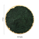 European Natural Marble Golden Stroke Cake Trays Decorative Modern Jewelry Cosmetic Storage Tray Dessert Plate Coffee Coaster