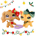 Mini 2pcs Lot Pet Shop Dogs and Cats Collectable With Accessories Best Gift For Kids Toy