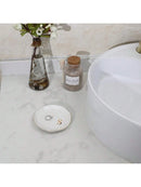 Initials Ring Dish Jewery Tray with Personalized A-Z Monogrammed Gifts Wedding Engagement for Women Friends sister,Ceramic White