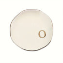 Initials Ring Dish Jewery Tray with Personalized A-Z Monogrammed Gifts Wedding Engagement for Women Friends sister,Ceramic White