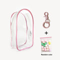 For Labubu v1 v2 / Liila cat Protective Bag Thick Silicone Case PVC Transparent Doll Dustproof Box with Keychain and balls