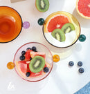 INS Colorful Glass Dessert Bowl Large Capacity Ice Cream Fruits Pudding Bowl Decorative Soup Salad Cake Bowl Party Bar Tableware