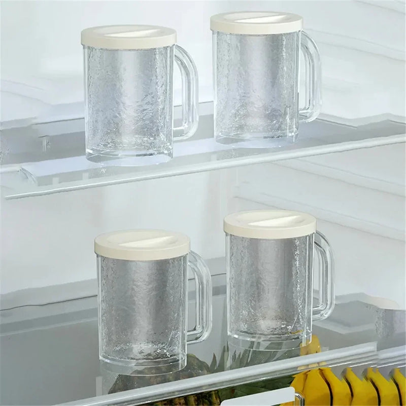 Double Layer Creativity Freezing Beer Mug Sandwich Liquid Refrigerator Frozen Cup Cold Drink Chilled Cups Kitchen Bar Drinkware