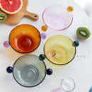 INS Colorful Glass Dessert Bowl Large Capacity Ice Cream Fruits Pudding Bowl Decorative Soup Salad Cake Bowl Party Bar Tableware