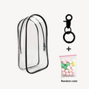 For Labubu v1 v2 / Liila cat Protective Bag Thick Silicone Case PVC Transparent Doll Dustproof Box with Keychain and balls