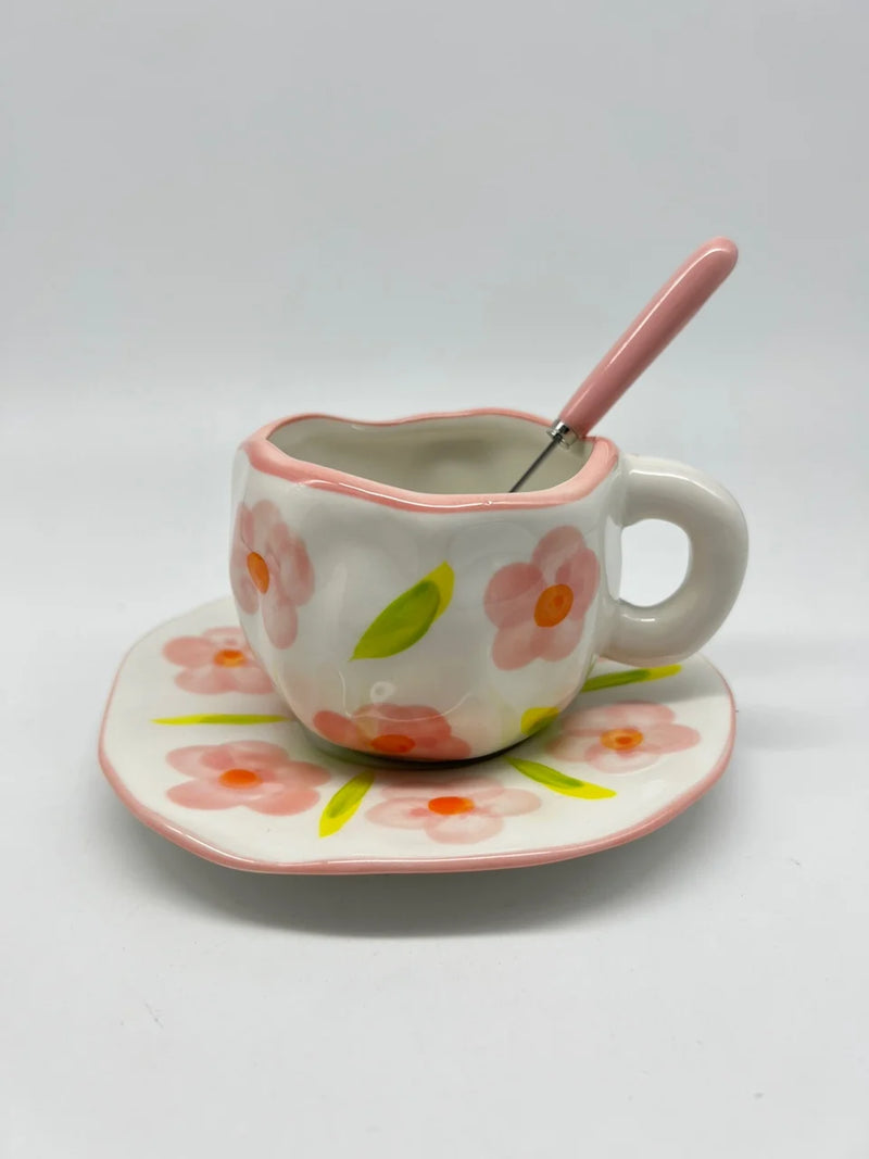 Caneca de Cerâmica Estilo Coreano – Elegância e Delicadeza no Seu Dia a Dia