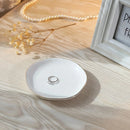 Initials Ring Dish Jewery Tray with Personalized A-Z Monogrammed Gifts Wedding Engagement for Women Friends sister,Ceramic White