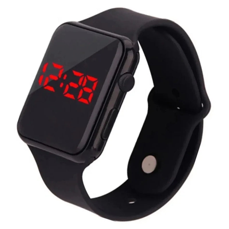 Relógio digital esportivo da moda 2024, feminino e masculino, quadrado, com LED, pulseira de silicone, eletrônico, digital, relógio feminino