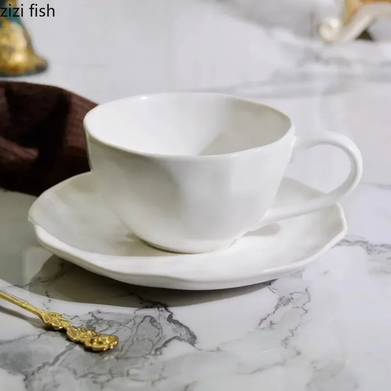 Phnom Penh Ceramic Coffee Cup and Saucer Set Afternoon Tea Cups Breakfast Cups Couple's Water Glasses Milk Tea Cup Milk Mug