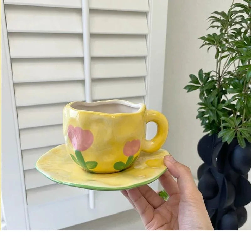 Caneca de Cerâmica Estilo Coreano – Elegância e Delicadeza no Seu Dia a Dia