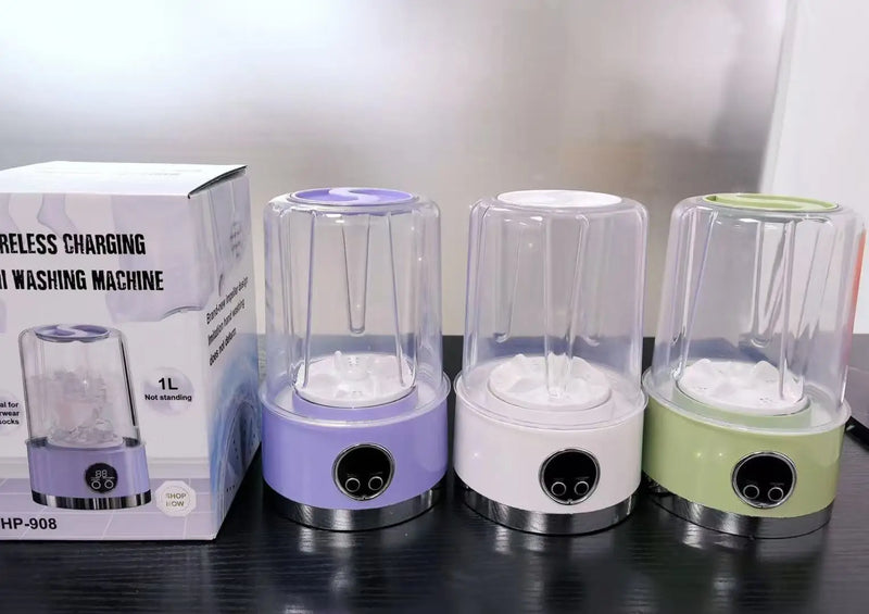 Mini Máquina de Lavar Portátil 2025 – Ideal para Roupas Íntimas e Meias Leve, sem fio e perfeita para estudantes, viagens ou uso em pequenos espaços como dormitórios. A solução prática e moderna para lavar peças delicadas com eficiência e comodidade!