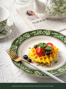 French Baroque Relief Ceramic Plates and Bowls Palace Style Vintage Home Dinner Plates Noodle Bowl Hotel Tableware Kitchen Items