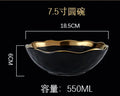 European Style Gold Side Black Plate Retro  Matte Steak Dish Dessert Tray Kitchen Dinner Plates Ceramic Dishes Bowls 1pcs