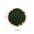 European Natural Marble Golden Stroke Cake Trays Decorative Modern Jewelry Cosmetic Storage Tray Dessert Plate Coffee Coaster