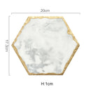 European Natural Marble Golden Stroke Cake Trays Decorative Modern Jewelry Cosmetic Storage Tray Dessert Plate Coffee Coaster
