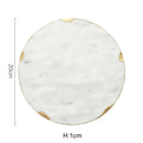 European Natural Marble Golden Stroke Cake Trays Decorative Modern Jewelry Cosmetic Storage Tray Dessert Plate Coffee Coaster