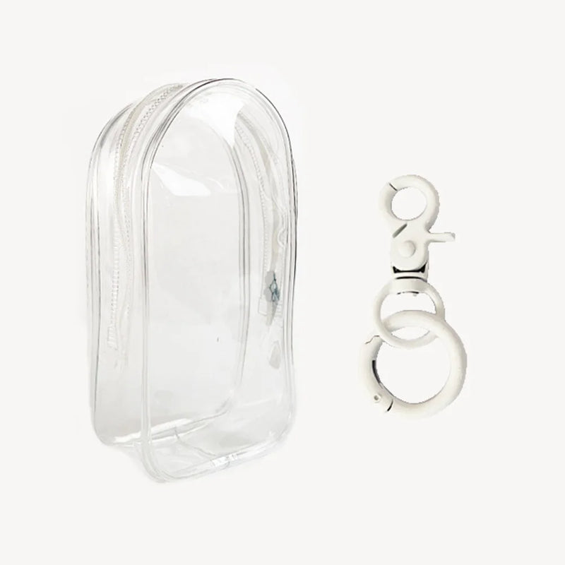 For Labubu v1 v2 / Liila cat Protective Bag Thick Silicone Case PVC Transparent Doll Dustproof Box with Keychain and balls