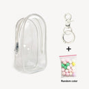 For Labubu v1 v2 / Liila cat Protective Bag Thick Silicone Case PVC Transparent Doll Dustproof Box with Keychain and balls