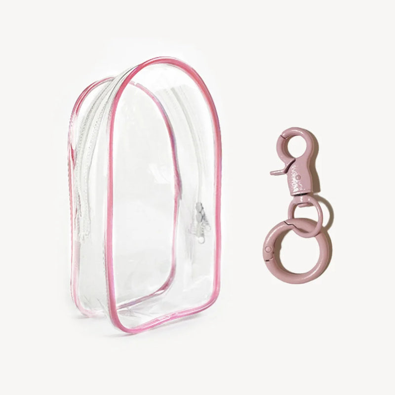 For Labubu v1 v2 / Liila cat Protective Bag Thick Silicone Case PVC Transparent Doll Dustproof Box with Keychain and balls