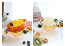 INS Colorful Glass Dessert Bowl Large Capacity Ice Cream Fruits Pudding Bowl Decorative Soup Salad Cake Bowl Party Bar Tableware