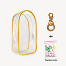 For Labubu v1 v2 / Liila cat Protective Bag Thick Silicone Case PVC Transparent Doll Dustproof Box with Keychain and balls