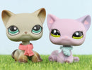 Mini 2pcs Lot Pet Shop Dogs and Cats Collectable With Accessories Best Gift For Kids Toy