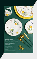 Assiette Questeak en céramique à motif de citron européen, bol, fruits, bonbons, Dim Sum, cuisine occidentale, plats