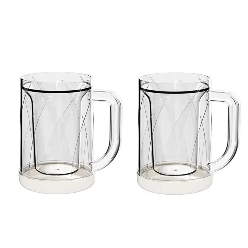 Double Layer Creativity Freezing Beer Mug Sandwich Liquid Refrigerator Frozen Cup Cold Drink Chilled Cups Kitchen Bar Drinkware
