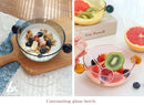 INS Colorful Glass Dessert Bowl Large Capacity Ice Cream Fruits Pudding Bowl Decorative Soup Salad Cake Bowl Party Bar Tableware