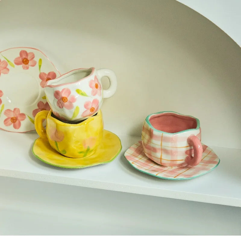 Caneca de Cerâmica Estilo Coreano – Elegância e Delicadeza no Seu Dia a Dia