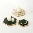 European Natural Marble Golden Stroke Cake Trays Decorative Modern Jewelry Cosmetic Storage Tray Dessert Plate Coffee Coaster